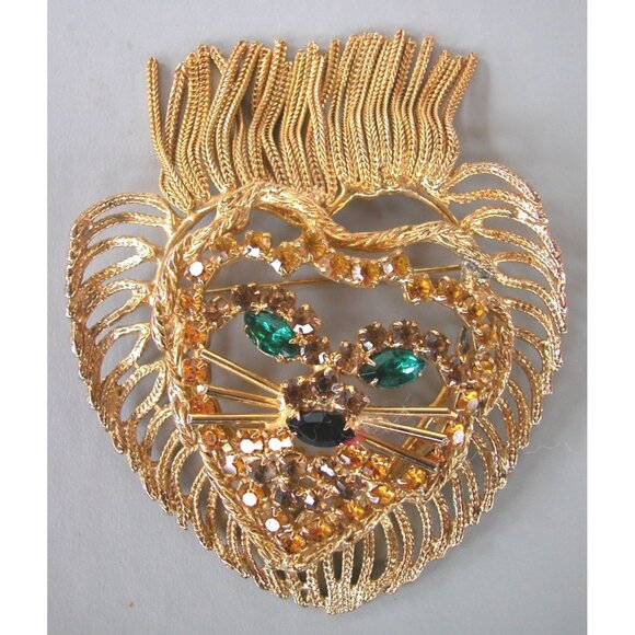 Jewelry - DOMINIQUE Huge RS Lion Brooch Pendant - Fringe Mane Statement Book Piece